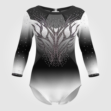 white olympic gymnastics apparel black 0