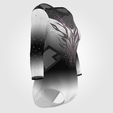 white olympic gymnastics apparel black 3