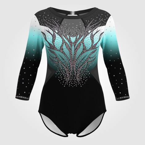 white olympic gymnastics apparel green 0