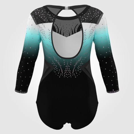 white olympic gymnastics apparel green 1