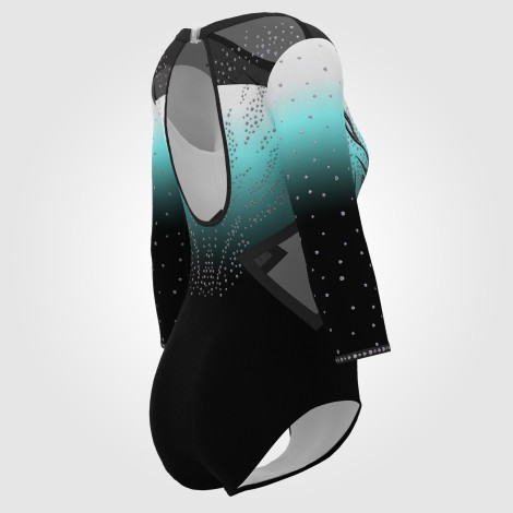 white olympic gymnastics apparel green 4