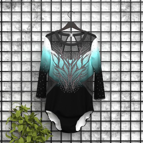 white olympic gymnastics apparel green 5