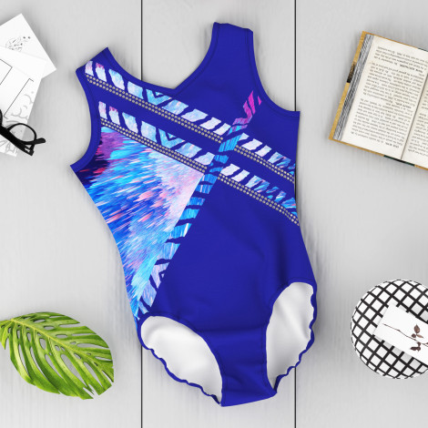 customize cute gymnastic leotards blue 6