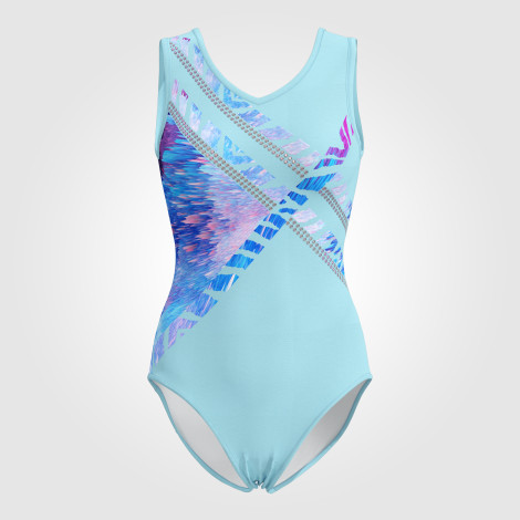 customize cute gymnastic leotards sky blue 0