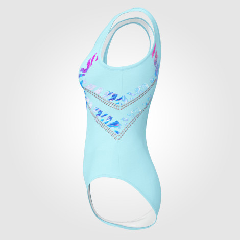 customize cute gymnastic leotards sky blue 4