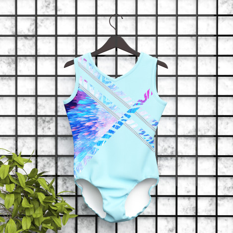customize cute gymnastic leotards sky blue 5