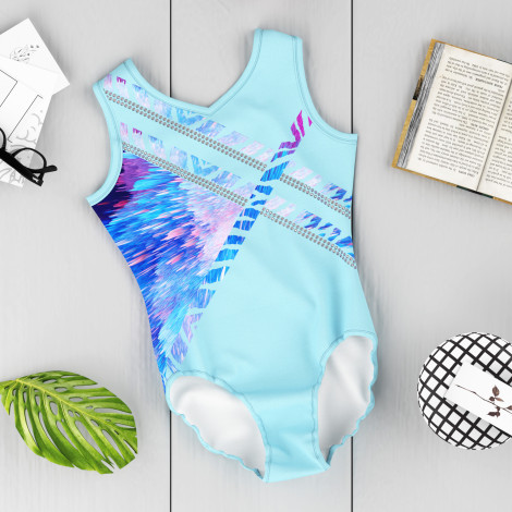 customize cute gymnastic leotards sky blue 6