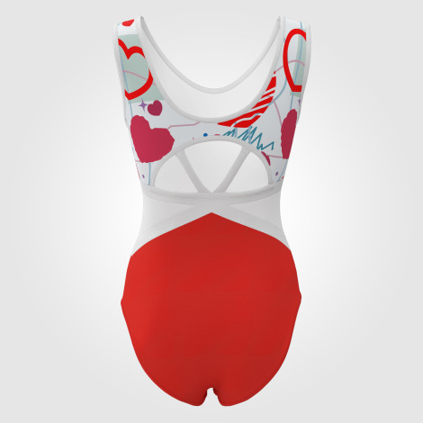 custom blue ladies gymnastics leotards red 1