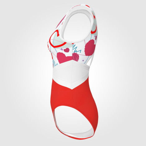 custom blue ladies gymnastics leotards red 2