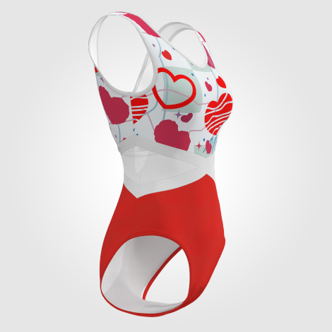 custom blue ladies gymnastics leotards red 3