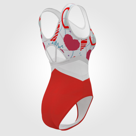 custom blue ladies gymnastics leotards red 4