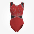 women royal blue gymnastics suits red
