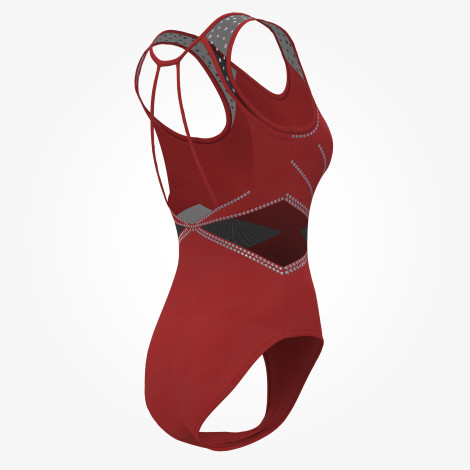 women royal blue gymnastics suits red 4