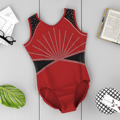 women royal blue gymnastics suits red 6