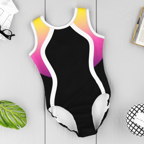 childrens personalised gymnastics wear black 6