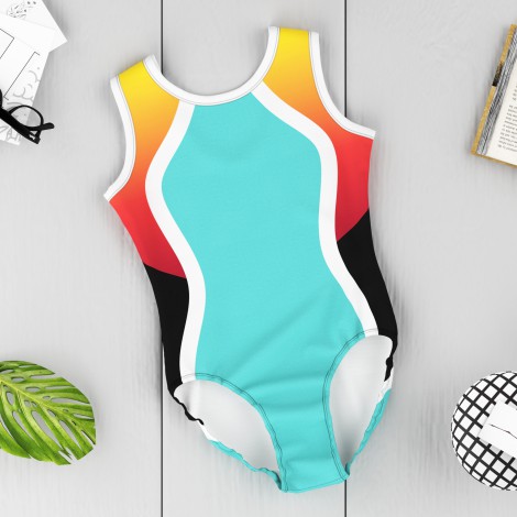 childrens personalised gymnastics wear green 6