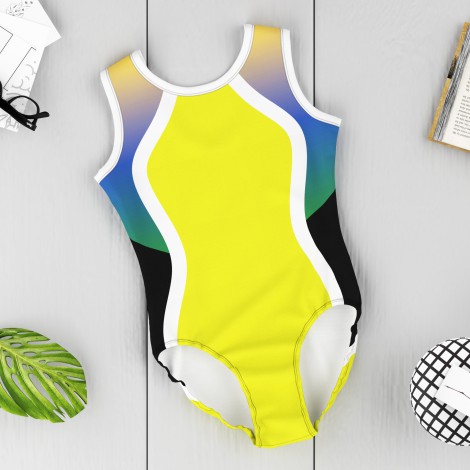childrens personalised gymnastics wear yellow 6