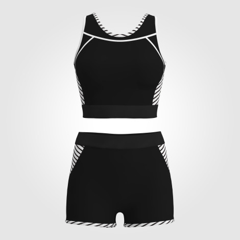 childrens gymnastics leotard with shorts black 0