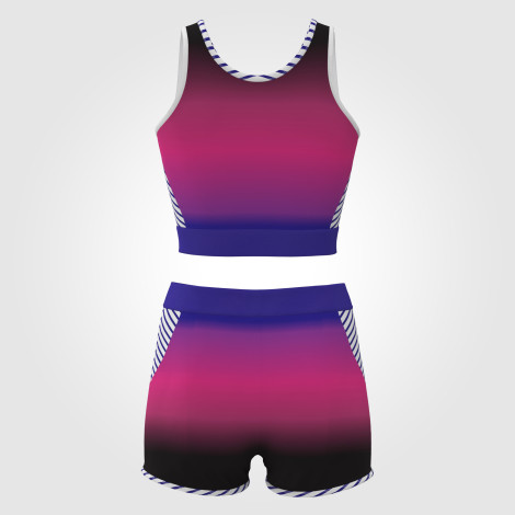 childrens gymnastics leotard with shorts pink 1