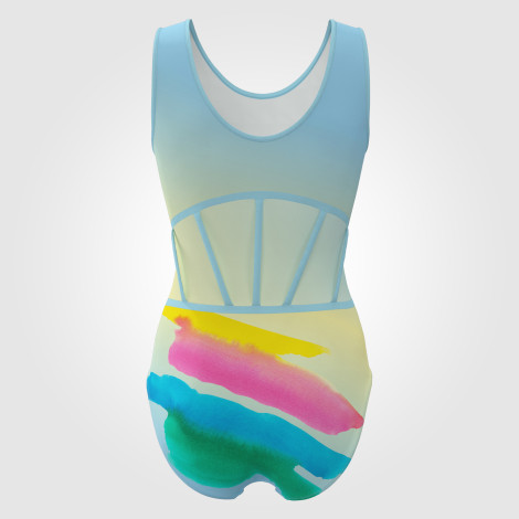 infant blue and white gymnastics leotards blue 1