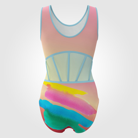 infant blue and white gymnastics leotards pink 1