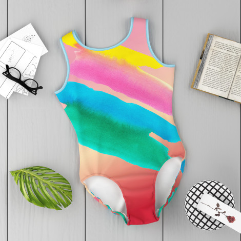 infant blue and white gymnastics leotards pink 6