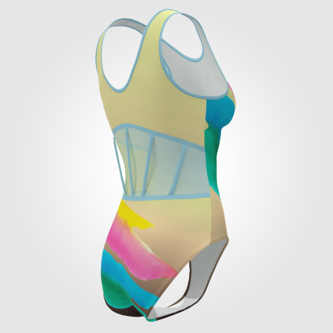 infant blue and white gymnastics leotards yellow 4