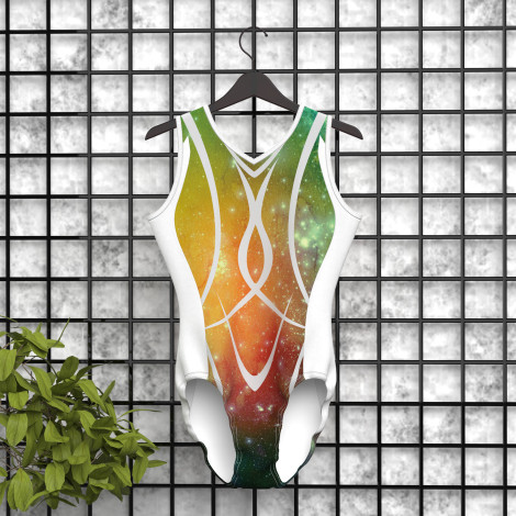 custom cheap gymnastics attire green 6