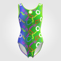 pink design gymnastics leotard green