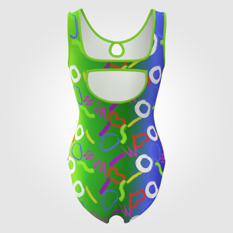 pink design gymnastics leotard green 1