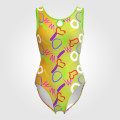 pink design gymnastics leotard orange