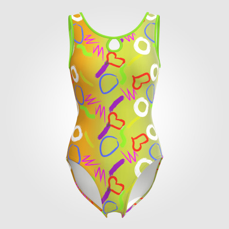 pink design gymnastics leotard orange 0