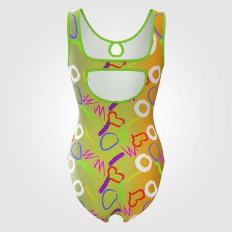 pink design gymnastics leotard orange 1