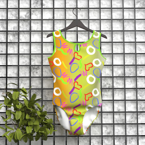 pink design gymnastics leotard orange 5