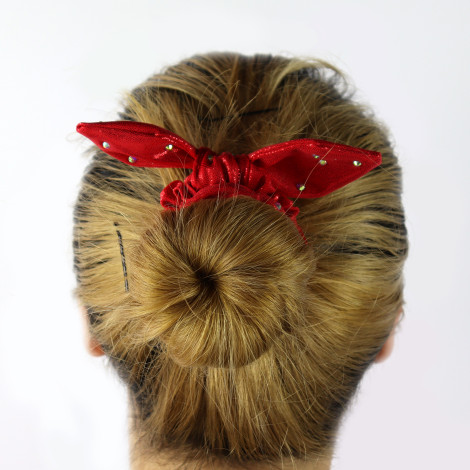slip hair ties,scrunch gymnastics scrunchies red 3