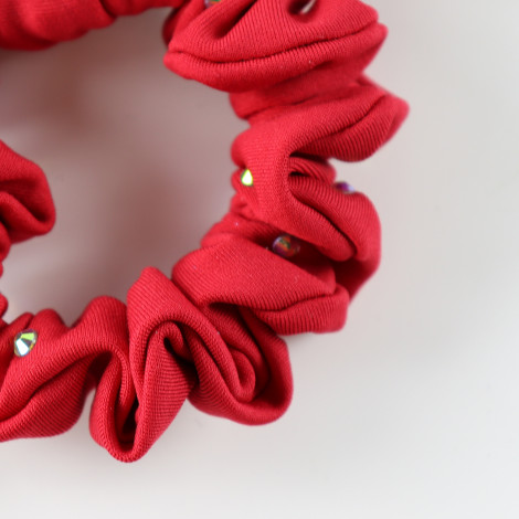 slip hair ties,scrunch gymnastics scrunchies red 1