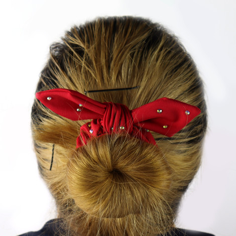 slip hair ties,scrunch gymnastics scrunchies red 3