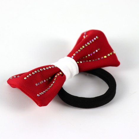 sparkly gym spirit bows red 1