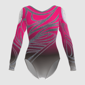 pink and black team usa gymnast in leotard