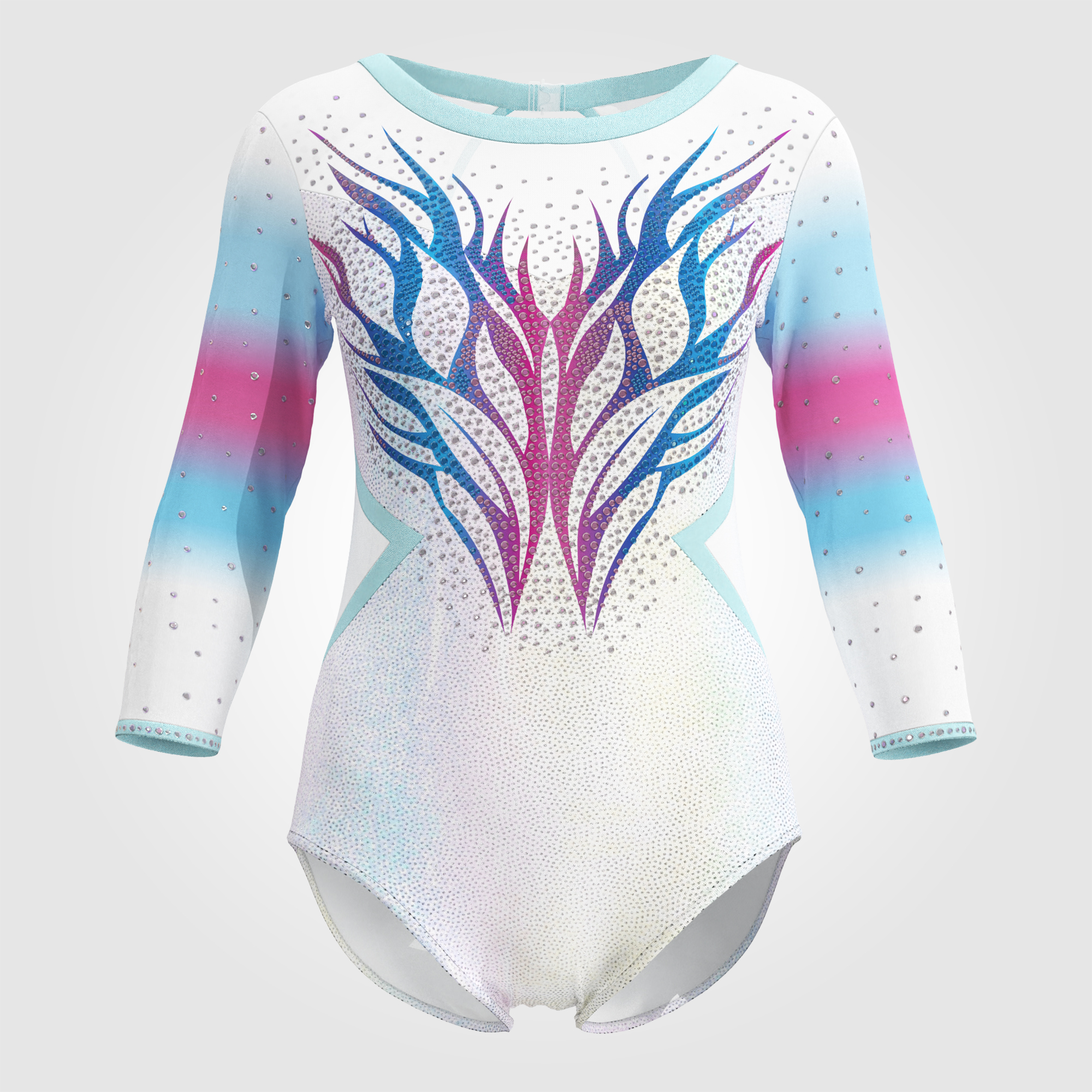 white olympic gymnastics apparel